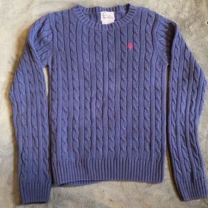 Navy Lilly Pulitzer Cable-knit Crewneck Sweater